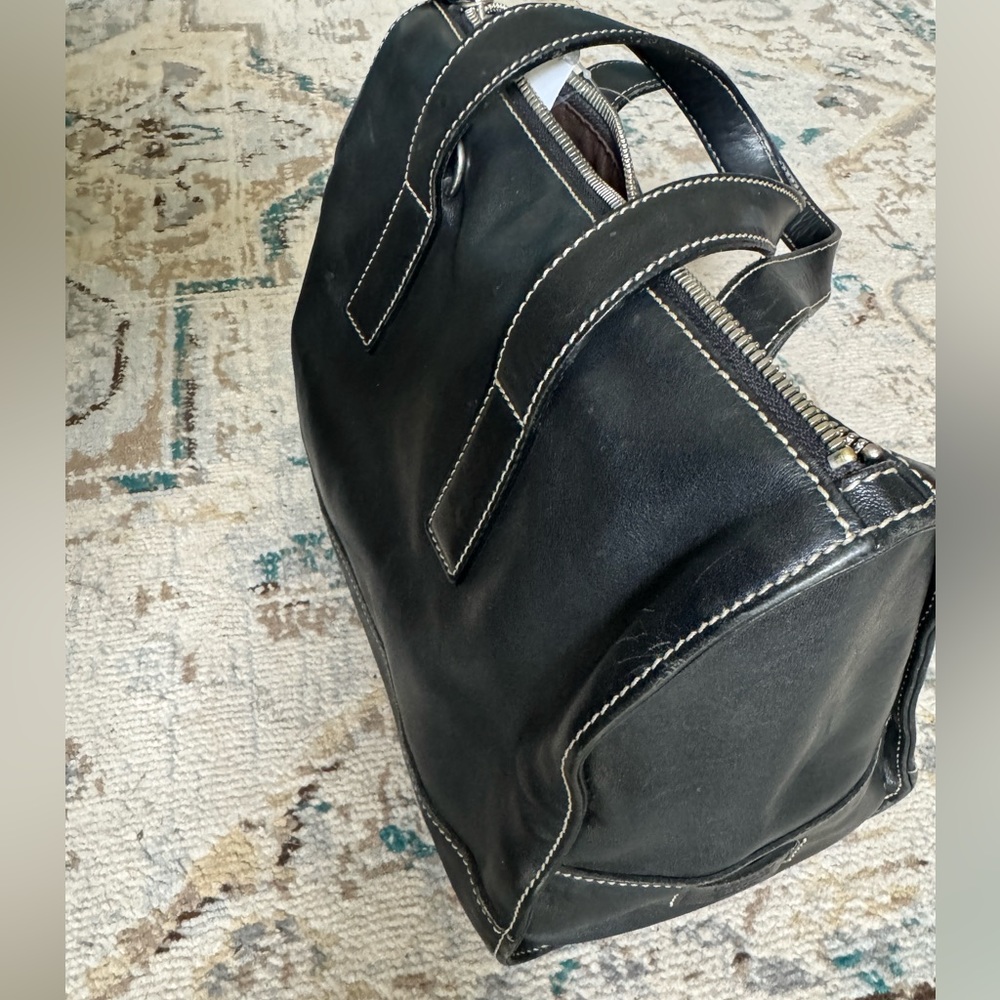 Coach Black Leather Satchel Bag Classic style - Picture 10 of 16